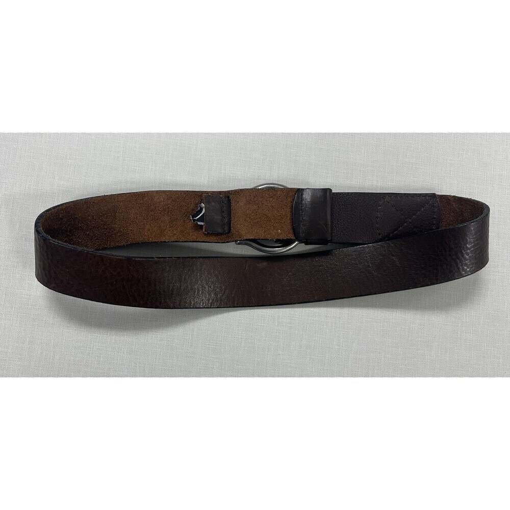 Brave Works Dark Brown Leather Belt Metal Ring Buckle Casual Men’s Sz 30 Western - Picture 3 of 7